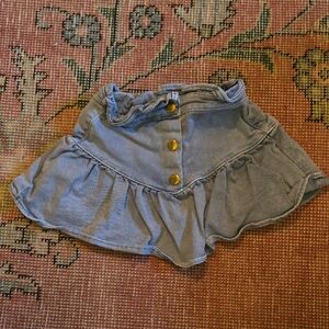 Stylish Kids Denim Skirt with Gold Snap Buttons